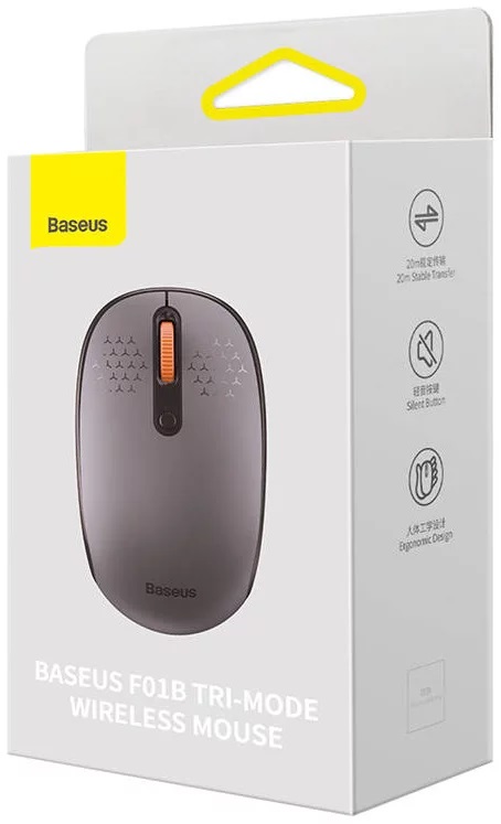 MOUSE Baseus PC sau NB wireless, 2.4GHz si Bluetooth, optic, 800/ 1200/1600 dpi,butoane/scroll 3/1, gri Cod Produs: B01055503833-00 [8]
