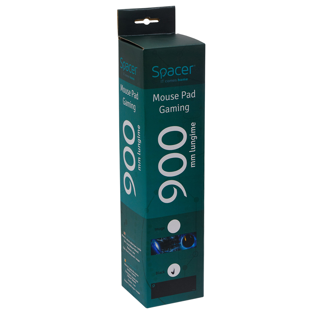 MousePAD SPACER gaming, cauciuc si material textil, 900 x 300 x 3 mm, negru Cod Produs: SP-PAD-GAME-B-BK [4]