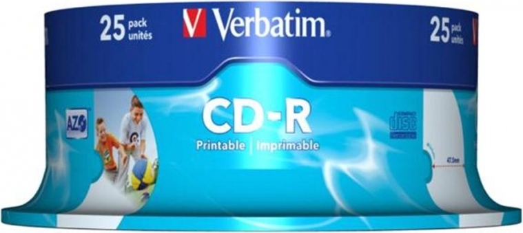 Blank-uri - CD-R VERBATIM  700MB, 80min, viteza 52x,  25 buc, spindle, printabil, Cod Produs: 43439
