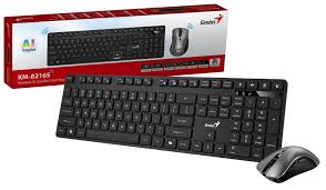 KIT wireless GENIUS, tastatura wireless 104 taste (slim) + mouse wireless 1200dpi, 3 butoane, 11 taste functii multimedia, silent, AI key, black, Cod Produs: 31340018400 [1]