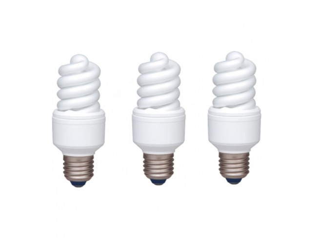 Becuri - SET 5 becuri fluorescent Panasonic, soclu E27, putere 13W, forma spirala, lumina alb rece, alimentare 220 - 240 V, Cod Produs: EFD13E672V-3