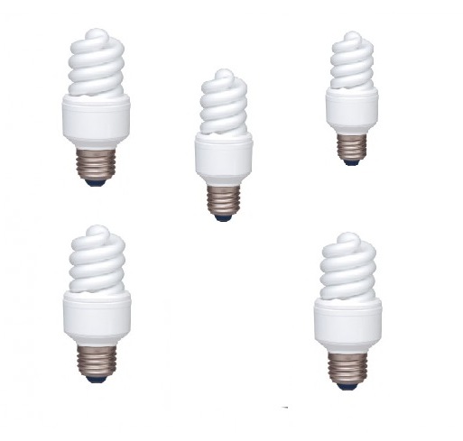 Becuri - SET 5 becuri fluorescent Panasonic, soclu E27, putere 13W, forma spirala, lumina alb rece, alimentare 220 - 240 V, Cod Produs: EFD13E672V-5