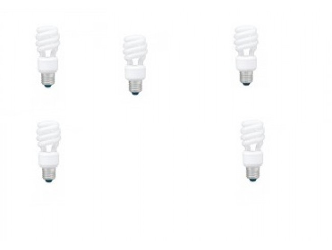 Becuri - SET 5 becuri fluorescent Panasonic, soclu E27, putere 14W, forma spirala, lumina alb calda, alimentare 220 - 240 V, Cod Produs: EFD14E27HD3E-5