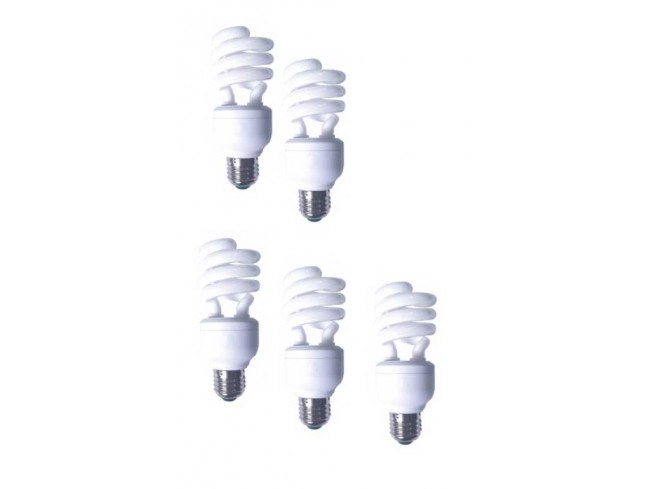 Becuri - SET 5 becuri fluorescent Panasonic, soclu E27, putere 19W, forma spirala, lumina alb calda, alimentare 220 - 240 V, Cod Produs: EFD19E27HD3E-5