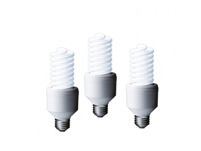 Becuri - SET 3 becuri fluorescent Panasonic, soclu E27, putere 24W, forma spirala, lumina alb calda, alimentare 220 - 240 V, Cod Produs: EFD24E282V-3