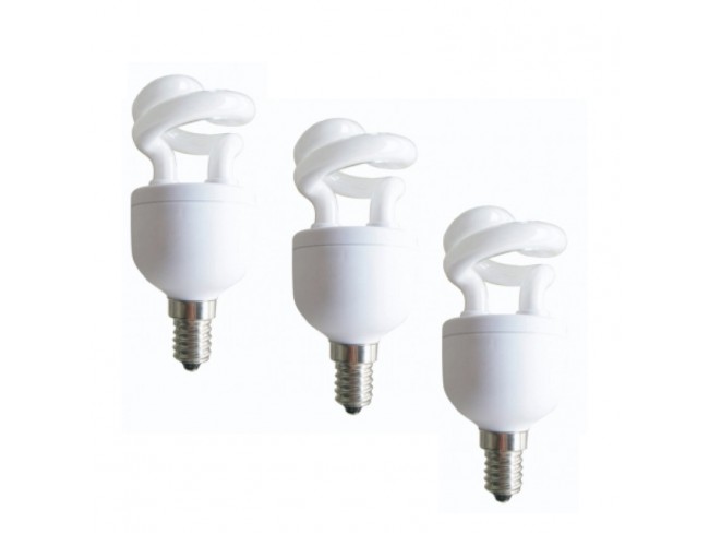 Becuri - SET 3 becuri fluorescent Panasonic, soclu E27, putere 5W, forma spirala, lumina alb calda, alimentare 220 - 240 V, Cod Produs: EFD5E27HDE14E-3