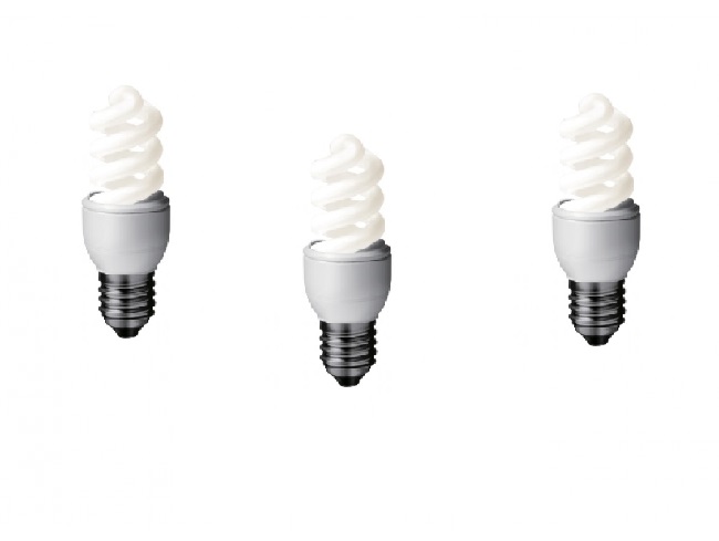 Becuri - SET 3 becuri fluorescent Panasonic, soclu E27, putere 8W, forma spirala, lumina alb rece, alimentare 220 - 240 V, Cod Produs: EFD8E65HD-3