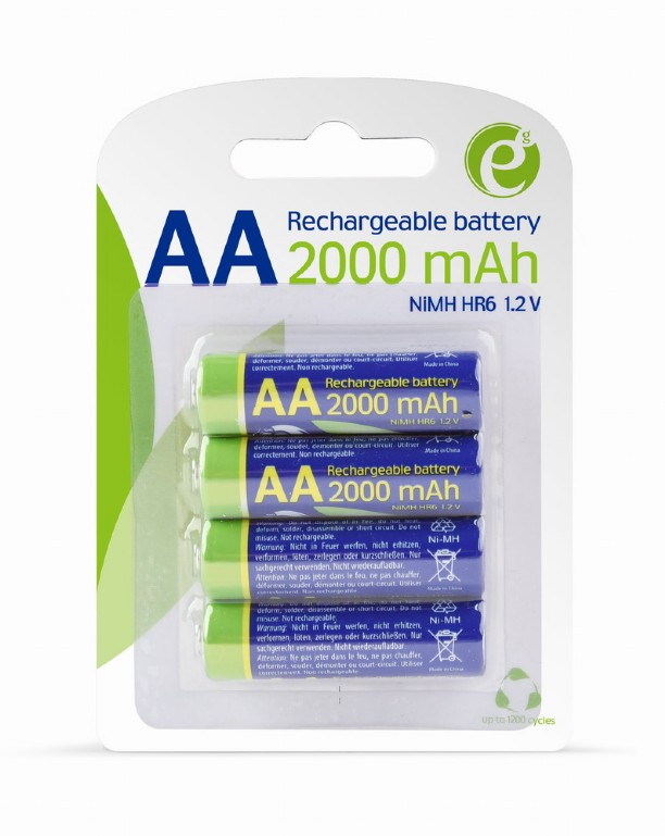ACUMULATOR GEMBIRD  AA (R6), 1.2V NiMH  2000mAh, 4 buc., Cod Produs: EG-BA-AA20R4-01 [1]