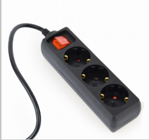 PRELUNGITOR GEMBIRD, Schuko x 3, conectare prin IEC C14 (T), cablu 0.6 m, 10 A, protectie copii, negru, Cod Produs: EG-PSU3-01 [1]
