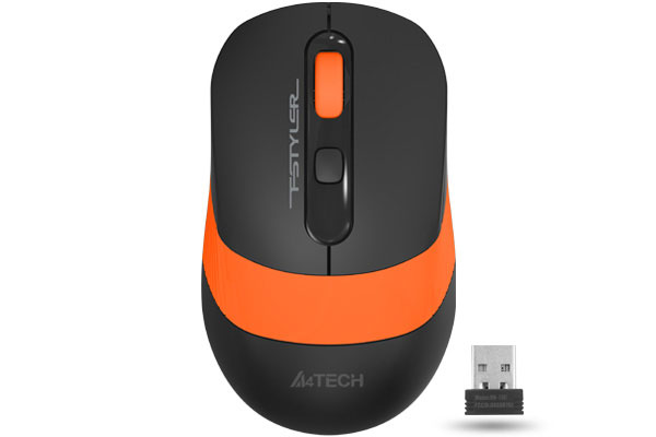 Electronice - MOUSE A4tech, gaming, wireless, 2.4GHz, optic, 2000 dpi, butoane/scroll 4/1, buton selectare viteza, negru / portocaliu, Cod Produs: FG10 Orange