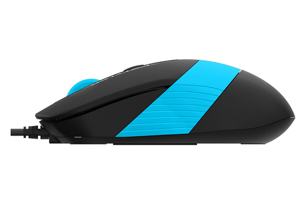 MOUSE A4tech, PC sau NB, cu fir, USB, optic, 1600 dpi, butoane/scroll 4/1, buton selectare viteza, negru / albastru, Cod Produs: FM10 Blue [2]