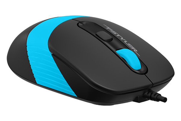 MOUSE A4tech, PC sau NB, cu fir, USB, optic, 1600 dpi, butoane/scroll 4/1, buton selectare viteza, negru / albastru, Cod Produs: FM10 Blue [4]