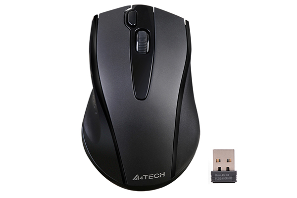 Electronice - MOUSE A4tech, PC sau NB, wireless, 2.4GHz, optic, 1000 dpi, butoane/scroll 3/1, silent click, negru, Cod Produs: G9-500FS-BK