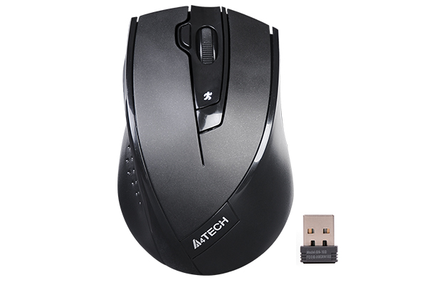 Electronice - MOUSE A4tech, PC sau NB, wireless, 2.4GHz, optic, 2000 dpi, butoane/scroll 5/1, buton selectare viteza, negru, Cod Produs: G9-730FX-BK
