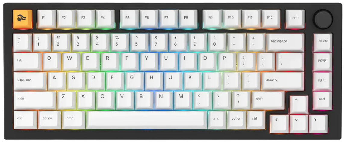 Electronice - Glorious Tastatura mecanica GMMK PRO 75% Pre-built, USB-C, Fox Linear Switch, Layout US, Negru/Alb Cod Produs: GLO-GMMK-P75-FOX-B