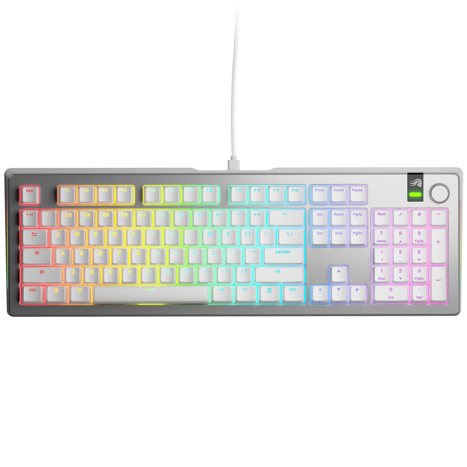 Electronice - Glorious Tastatura mecanica GMMK 3 PRO 100% Prebuilt, USB-C, Fox Switches, US layout, 104 taste, Gri Cod Produs: GLO-KB-GMMK3-PRO-100-PB-FOX-W-SIL-US