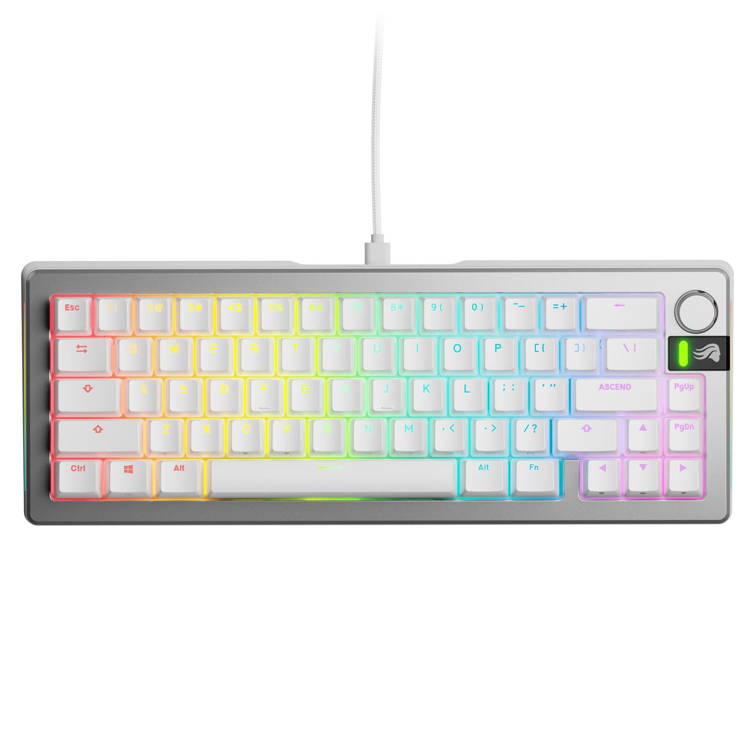 Electronice - Glorious Tastatura mecanica GMMK 3 PRO 65% Prebuilt, USB-C, Fox Switches, US layout, 66 taste, Gri Cod Produs: GLO-KB-GMMK3-PRO-65-PB-FOX-W-SIL-US