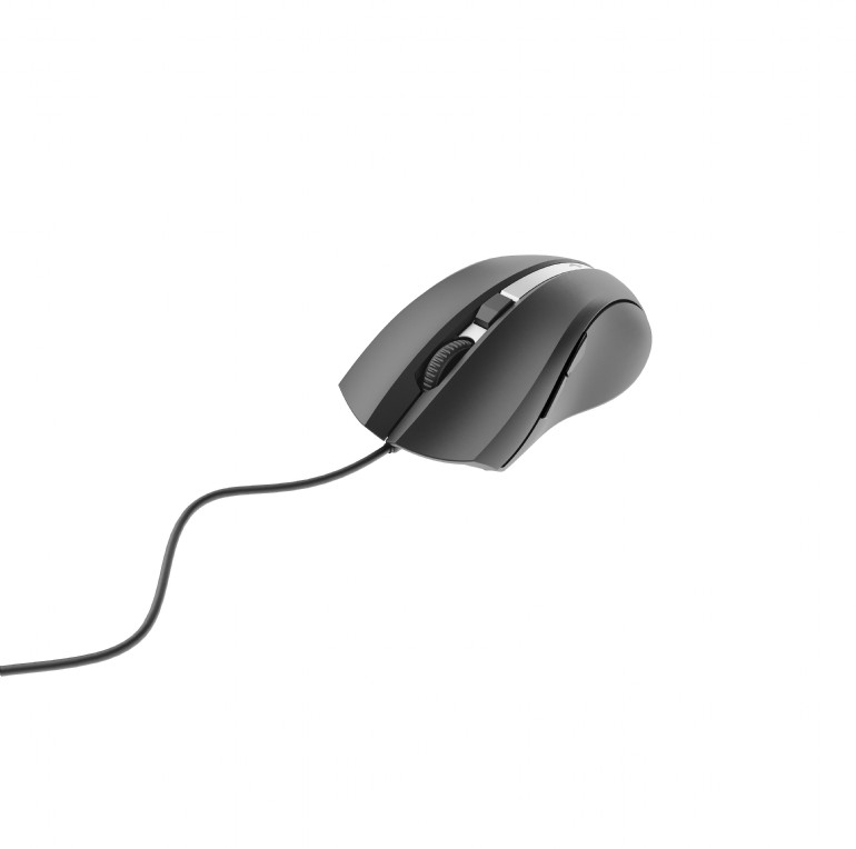 MOUSE GEMBIRD, PC sau NB, cu fir, USB, laser, 2400 dpi, butoane/scroll 6/1, cablu 1.8m, negru-argintiu, Cod Produs: MUS-GU-02 [1]