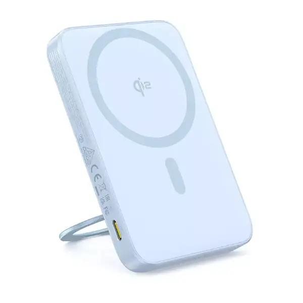 Electronice - POWER BANK Baseus PicoGo Qi2 Magnetic, 5000mAh, PD 20W, 1 x USB Type-C, incarcare wireless Qi2 15W, prindere magnetica Iphone, include cablu USB Type-C la USB Type-C 30cm, albastru Cod Produs: P100768