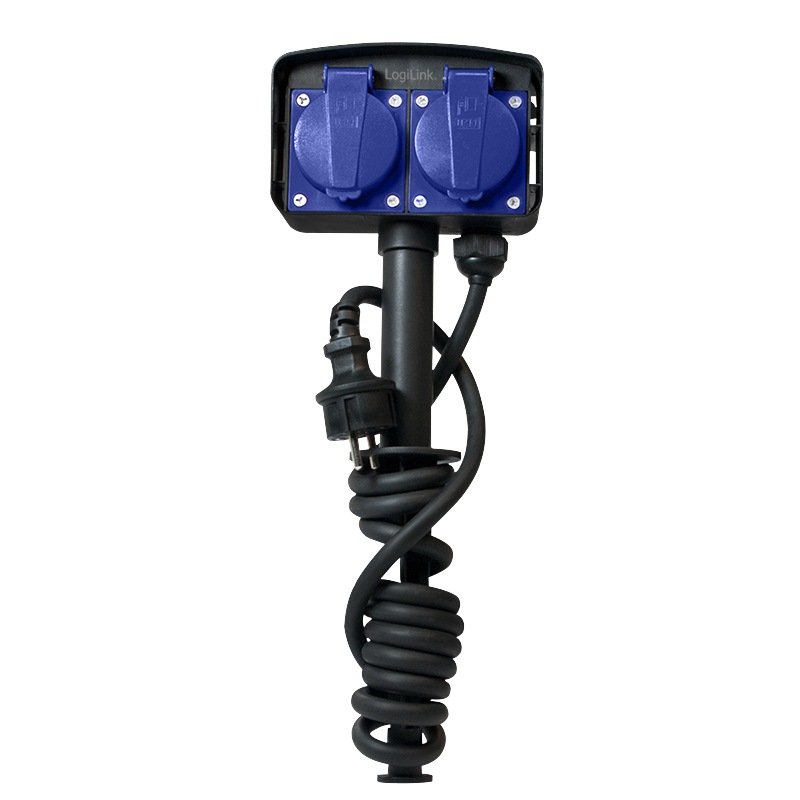 PRELUNGITOR LOGILINK, Schuko x 2, conectare prin Schuko (T), cablu 2 m, 16 A, fara protectie, exterior, negru, Cod Produs: LPS214 [1]