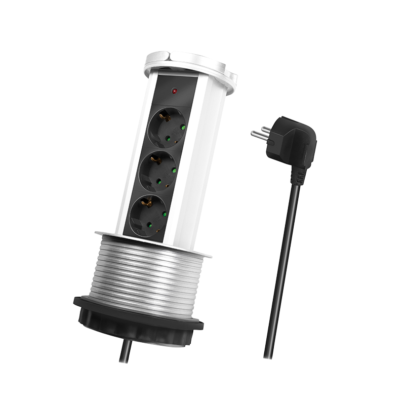 Electronice - PRELUNGITOR LOGILINK, mecanism ridicare/coborare, indicator LED, Schuko x 3, 230 V/16 A 3500 W max, cablu 3G 1.5mm2, 1.8 m, argintiu/negru/alb Cod Produs: LPS235A