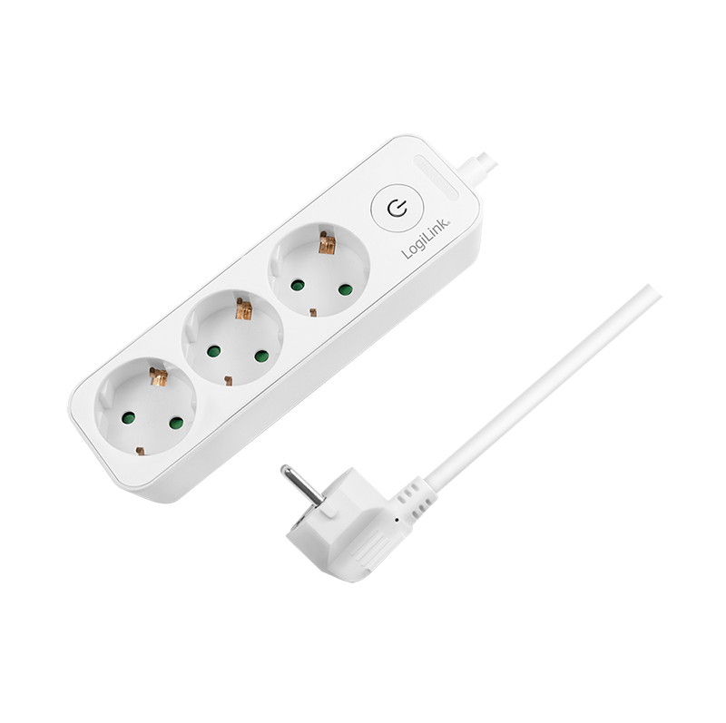 Electronice - PRELUNGITOR LOGILINK, Schuko x 3, cablu 3G 1.5mm2, 230 V/16 A, 50 Hz, max. 3600 W, buton intrerupator iluminat, IP20, 1.5m, alb Cod Produs: LPS244