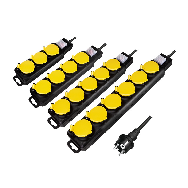 PRELUNGITOR LOGILINK, Schuko x 6, conectare prin Schuko (T), cablu 1.5 m, 16 A, protectie stropire cu apa, negru/ galben, Cod Produs: LPS256 [5]