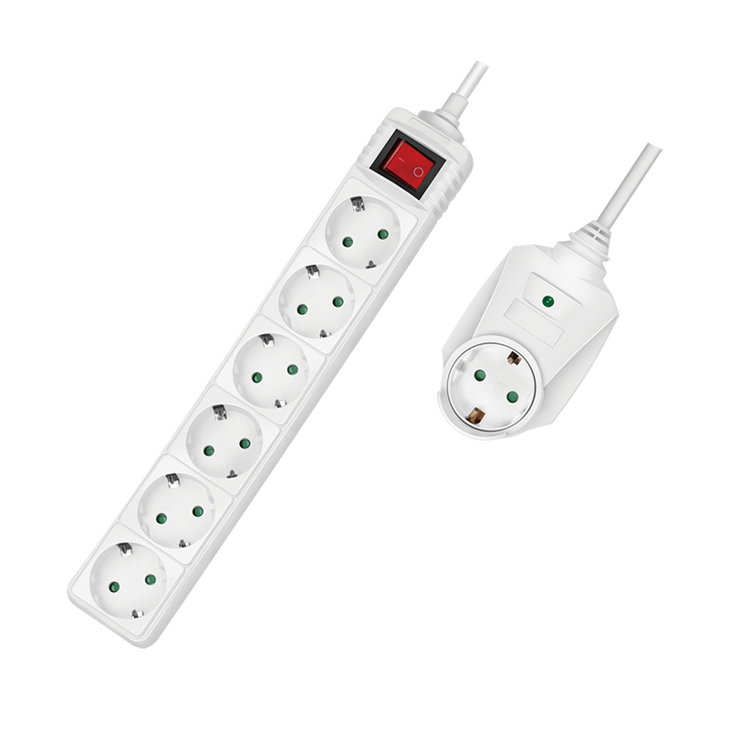 Electronice - PRELUNGITOR LOGILINK, Schuko x 6 + Schuko x 1 pass-through, cablu 3G 1.5mm2, 230 V/16 A, 50 Hz, max. 3500 W, prottectie supratensiune, buton intrerupator iluminat, IP20, 2m, alb, Cod Produs: LPS274