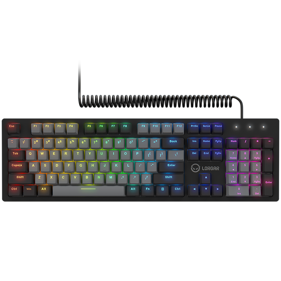 Electronice - LORGAR Azar 514, Wired mechanical gaming keyboard, RGB backlight, keys number: 104, 50M clicks, linear dream switches, spring cable up to 3.4m, EN layout Cod Produs: LRG-GK514B-US