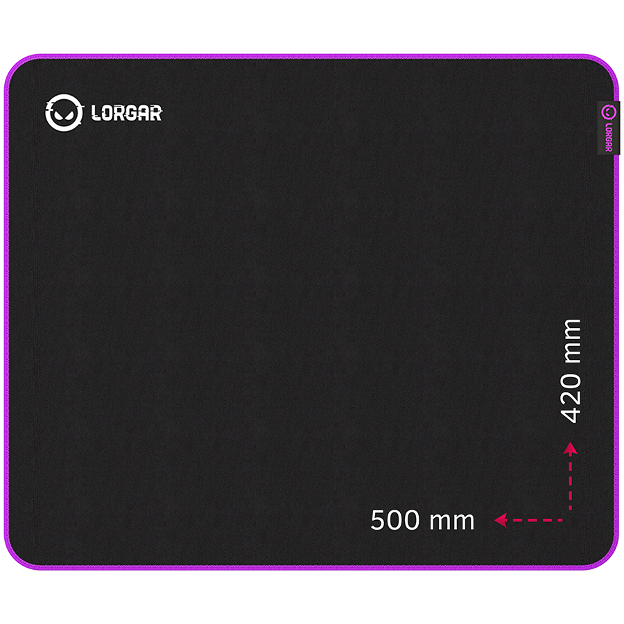 Electronice - Lorgar Main 315, Gaming mouse pad, High-speed surface, Purple anti-slip rubber base, size: 500mm x 420mm x 3mm, weight 0.39kg Cod Produs: LRG-GMP315