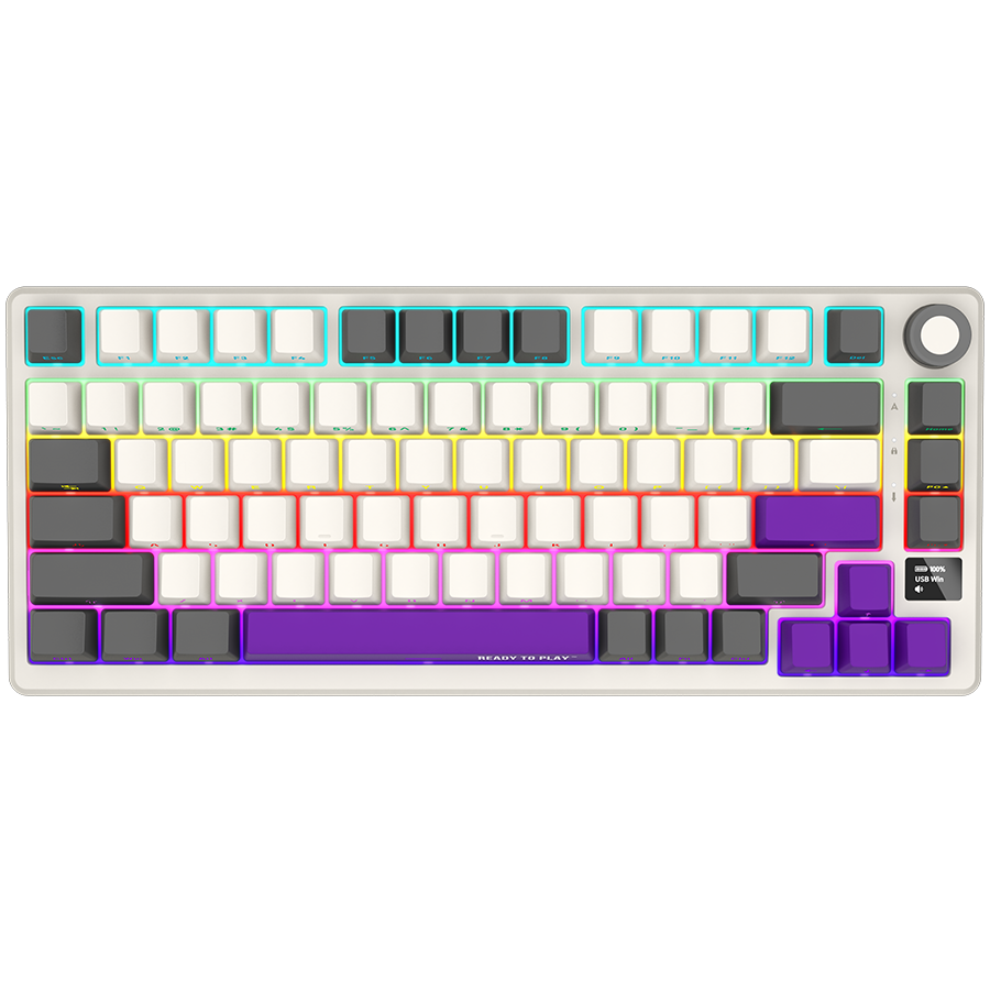 Periferice - LORGAR KBP7075W, Wireless 75% Mechanical Gaming Keyboard Pro, Beige, EN layout Cod Produs: LRG-KBP7075W-RT-US