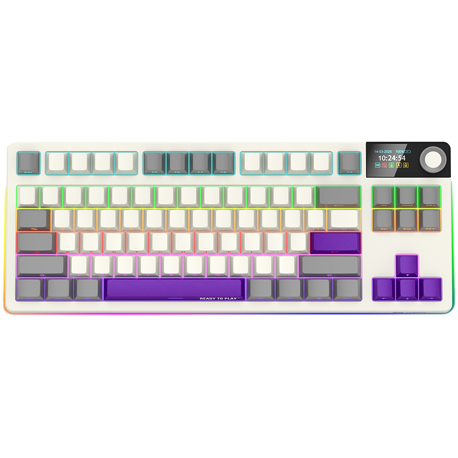 Periferice - LORGAR KBP70TKLW, Wireless TKL Mechanical Gaming Keyboard Pro, Beige, EN layout Cod Produs: LRG-KBP70TKLW-RT-US