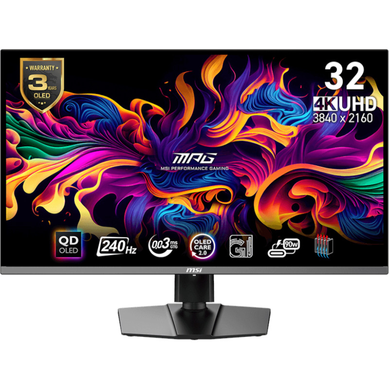 Monitoare - MONITOARE MSI - gaming MS-3DD2,MSI,ID1/Black-Black,31.5,Anti-Reflection,Non-touch,QD- OLED,UHD,LED,Flat,240Hz,0.03ms,16:9,EU,36M,QD-OLED,HF cable Cod Produs: MPG 321URX QD-OLED