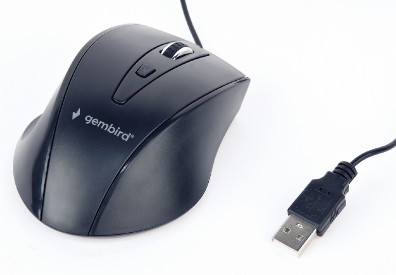 MOUSE GEMBIRD, PC sau NB, cu fir, USB, optic, 1200 dpi, butoane/scroll 4/1, , negru, Cod Produs: MUS-4B-02 [2]