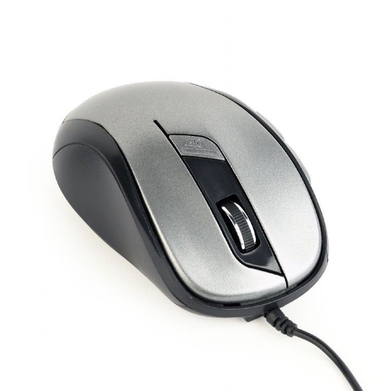 MOUSE GEMBIRD, PC sau NB, cu fir, USB, optic, 1600 dpi, butoane/scroll 6/1, , negru / gri, Cod Produs: MUS-6B-01-BG [2]
