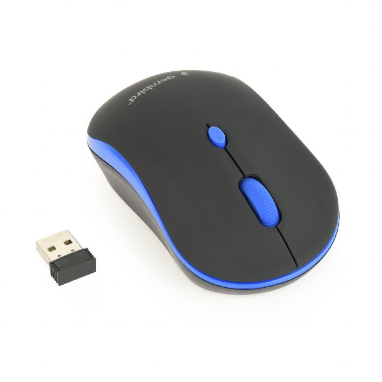 MOUSE GEMBIRD, PC sau NB, wireless, 2.4GHz, optic, 1600 dpi, butoane/scroll 4/1, , negru / albastru, Cod Produs: MUSW-4B-03-B [1]