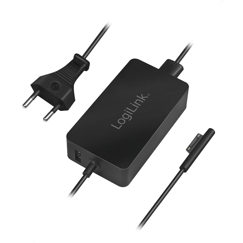 Notebook - ALIMENTATOR retea 220V LOGILINK, pentru Microsoft Surface, compatibil cu Pro 6/4/3 si Laptop/Go/Book, 44W, USB 5V/1A, 0.5m, negru, Cod Produs: PA0197