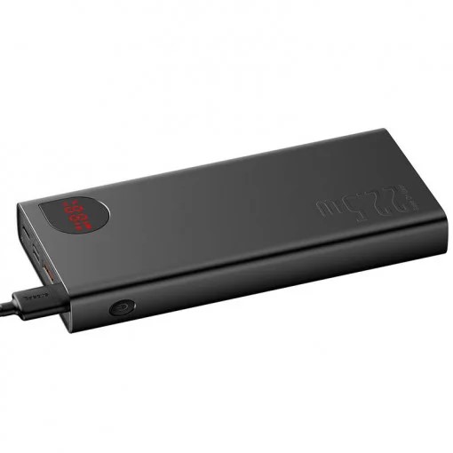 Electronice - POWER BANK Baseus Adaman Metal, 20000mAh, PD 3.0 + QC 3.0 22.5W, 2 x USB; 1 x USB Type-C, digital display pt. status baterie, total 3A, negru, Cod Produs: PPAD070101