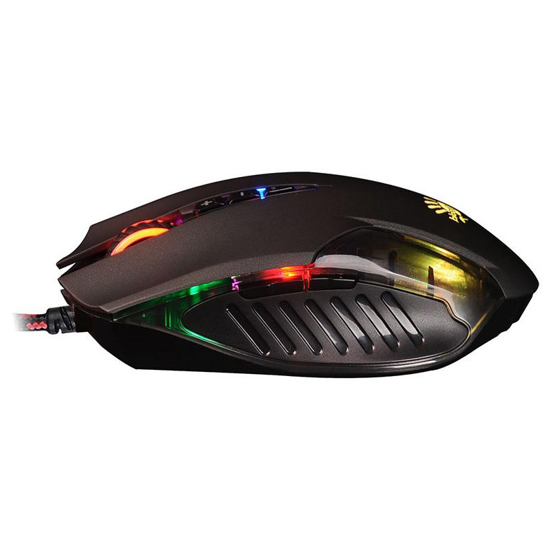MOUSE A4tech, gaming, cu fir, USB, optic, 3200 dpi, butoane/scroll 8/1, iluminare, butoane programabile, negru, Cod Produs: Q50 [1]