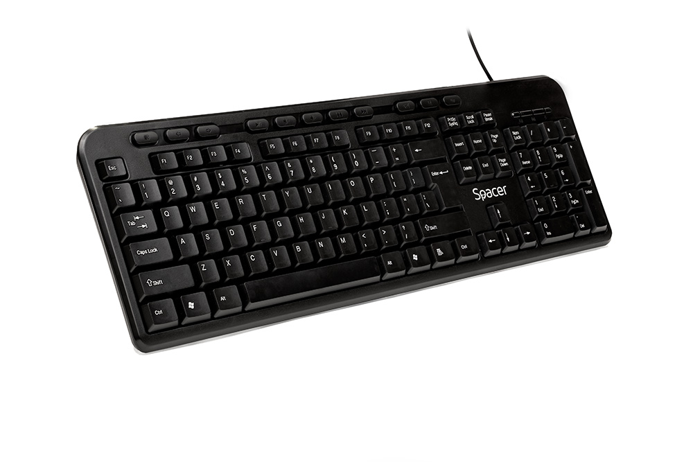 TASTATURA SPACER USB, multimedia, 104 taste + 11 taste multimedia, anti-spill, black, Cod Produs: SPKB-169 [0]