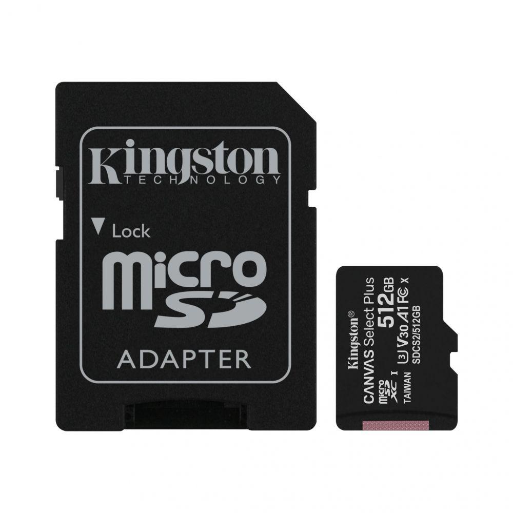 Electronice - CARD MicroSD KINGSTON, 512 GB, MicroSDXC, clasa 10, standard UHS-I U3, Cod Produs: SDCS2/512GB