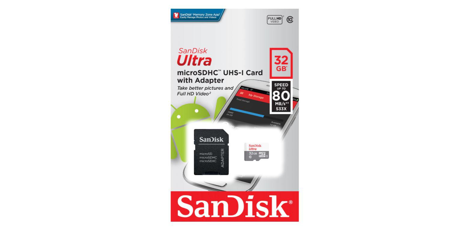 Electronice - CARD MicroSD SANDISK, 32 GB, microSDHC, clasa 10, standard UHS-I U1, Cod Produs: SDSQUNR-032G-GN3MA