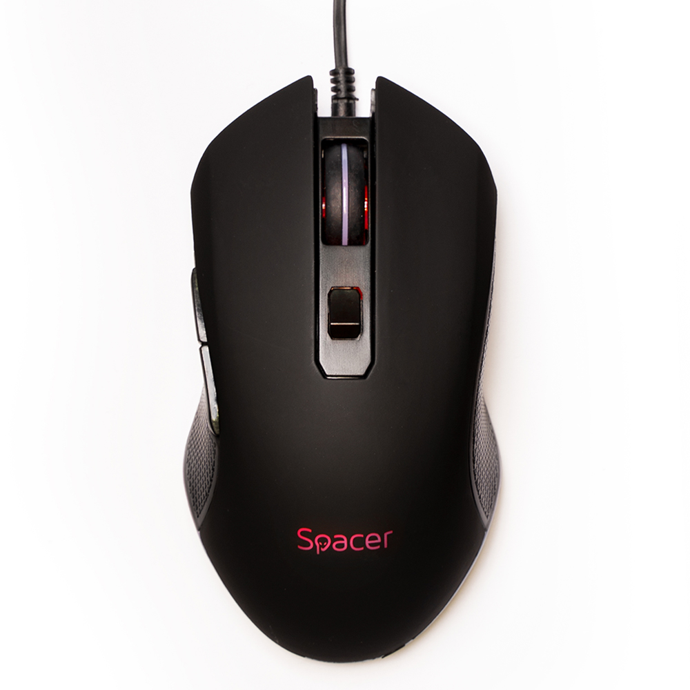 MOUSE  Spacer - gaming, gaming, cu fir, USB, optic, 7200 dpi, butoane/scroll 6/1, iluminare, negru, Cod Produs: SP-GM-01 [1]
