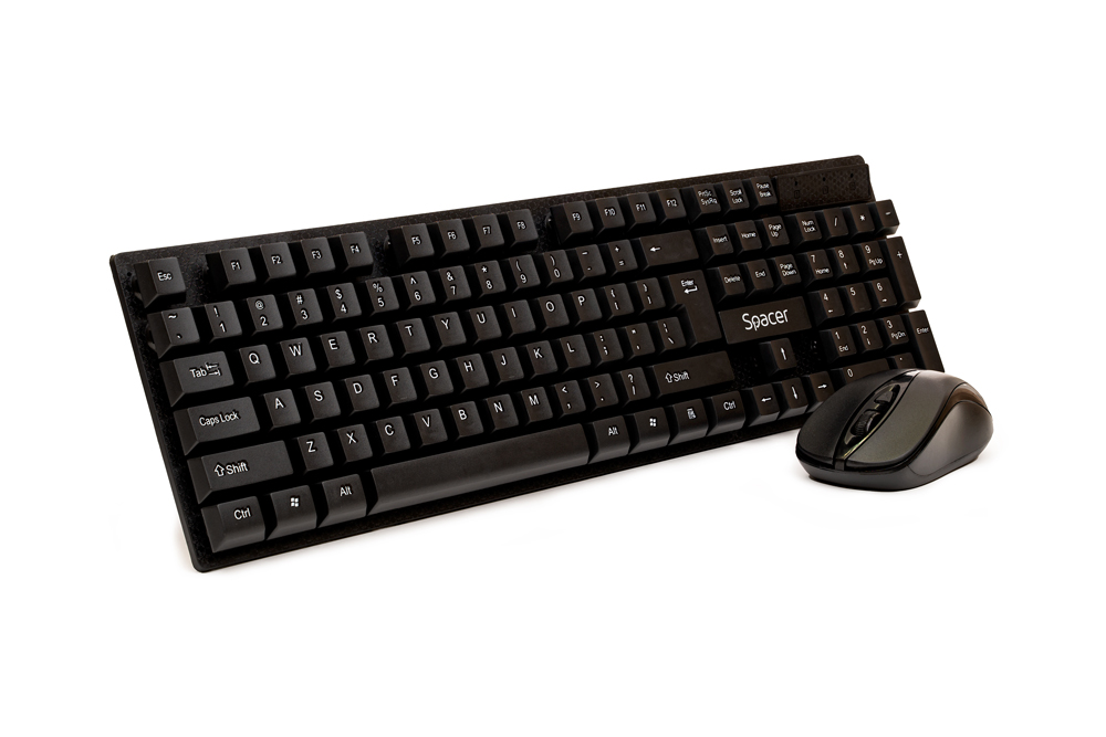 KIT wireless SPACER, tastatura wireless + mouse wireless, black, Cod Produs: SPDS-1100 [0]