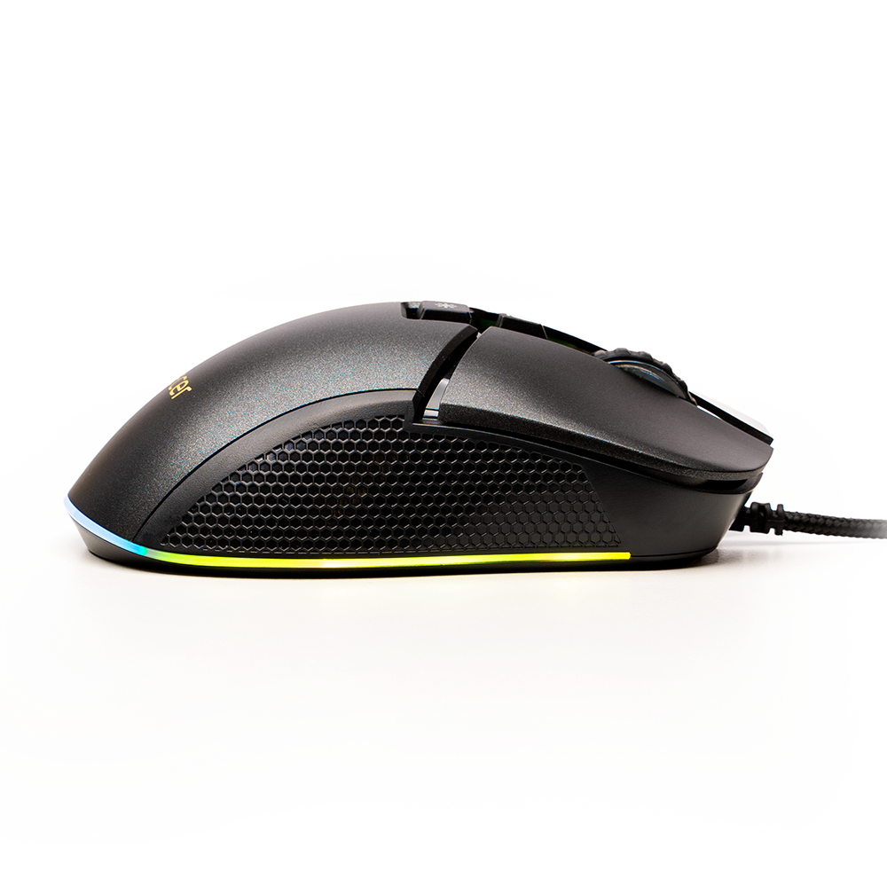 MOUSE Spacer - gaming, gaming, cu fir, USB, optic, rezolutie selectabila max. 8.000 dpi, butoane/scroll 7/1, iluminare RGB, negru, Cod Produs: SPGM-PULSAR-PRO [3]