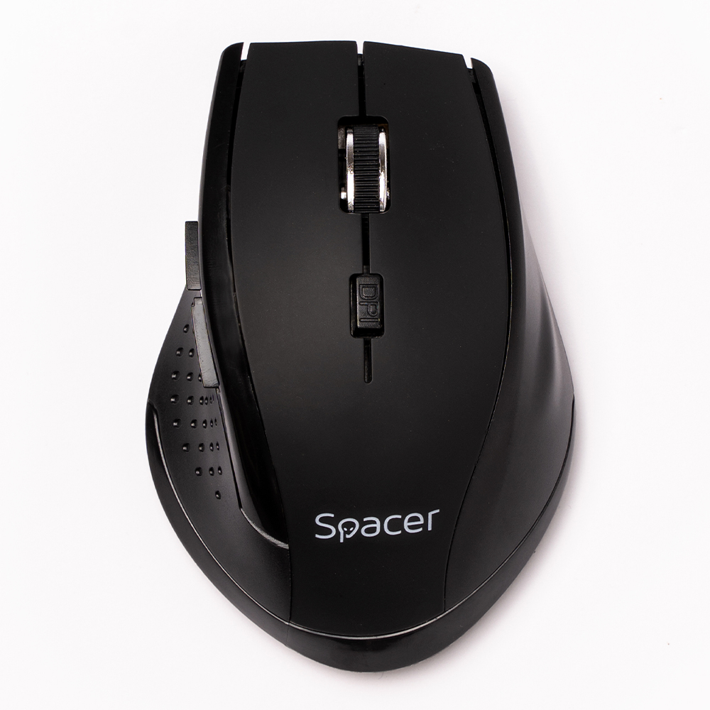 MOUSE  Spacer, PC sau NB, wireless, 2.4GHz, optic, 800/ 1200/1600 dpi, butoane/scroll 6/1, rezolutie selectabila, negru, Cod Produs: SPMO-291 [1]