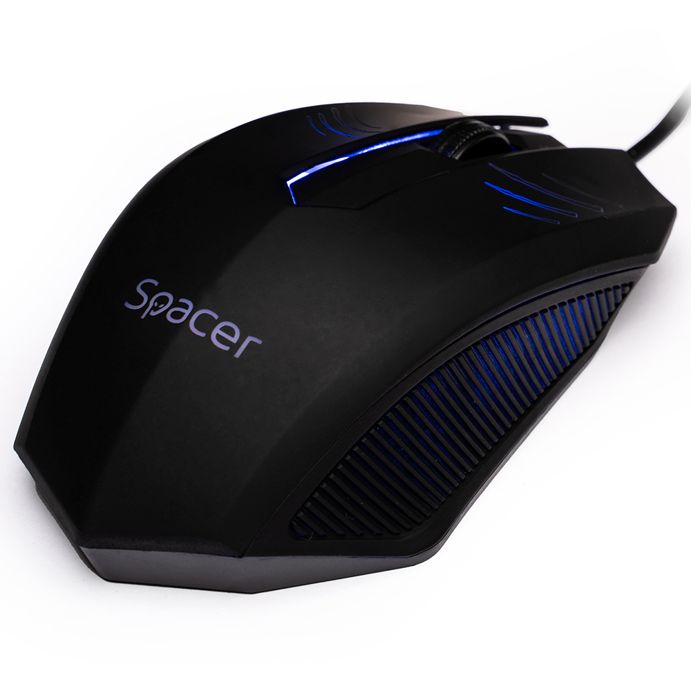 MOUSE  Spacer, PC sau NB, cu fir, USB, optic, 1000 dpi, butoane/scroll 3/1, iluminare, negru, Cod Produs: SPMO-M20 [2]