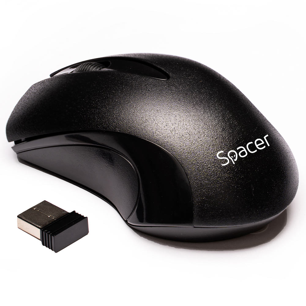 Electronice - MOUSE  Spacer, PC sau NB, wireless, 2.4GHz, optic, 1200 dpi, butoane/scroll 3/1, , negru, Cod Produs: SPMO-W12
