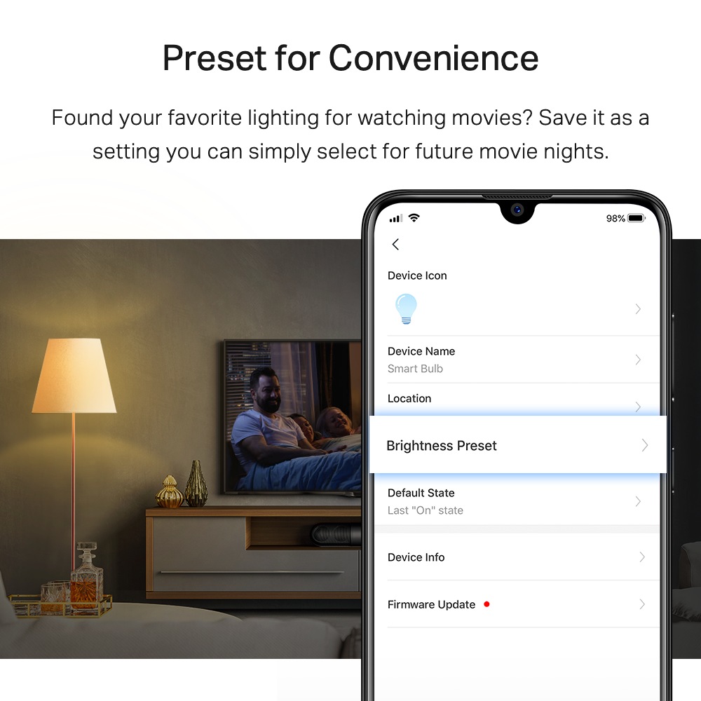 BEC LED wireless TP-LINK, 800lm, 8.7W, E27, se conecteaza la router Wi-Fi, intensitate reglabila, control prin smartphone cu aplicatia TAPO Cod Produs: Tapo L510E [3]