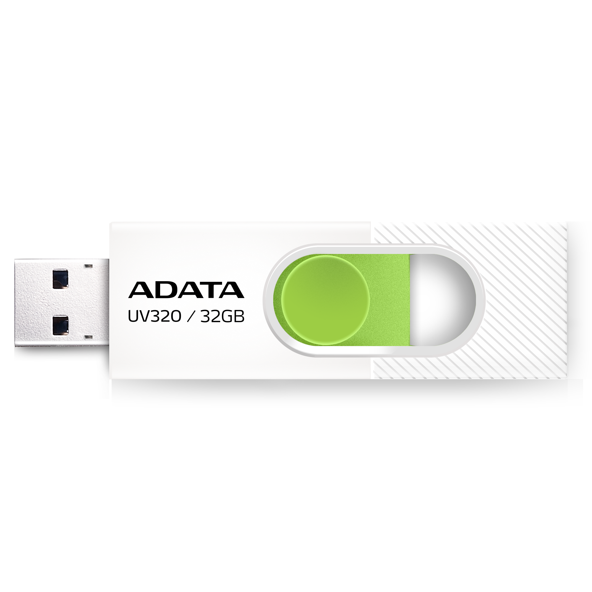 Electronice - MEMORIE USB 3.2 ADATA 32 GB, retractabila, carcasa plastic, alb / verde, Cod Produs: AUV320-32G-RWHGN